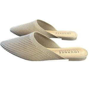 Journee Collection Women's Tan Knit Mules